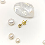 Tekli Nokta 4mm Top Vidalı Tek Küpe 14 Ayar Altın  HD VİDEOLU