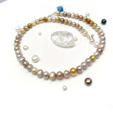 Mix Renkli Dorika Toplu Gerçek İncili Gerdanlık Kolye 14 Ayar Altın HD VİDEOLU