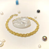 5mm Tül Saç Örgüsü Zincir Bileklik Künye 14 Ayar Altın HD VİDEOLU