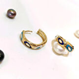 17mm Mineli Halka Küpe 14 Ayar Altın HD VİDEOLU