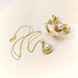 Olimpiyat İnci Taşlı Set Takım 14 Ayar Altın HD VİDEOLU