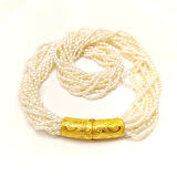 Gerçek İnci Antik Kilitli Gerdanlık Kolye 14 Ayar Altın HD VİDEOLU