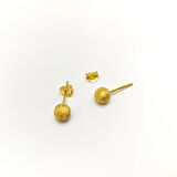6.2mm Kumlu Toplu Küpe 14 Ayar Altın HD VİDEOLU