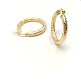 Dövme Desenli Halka Küpe 14 Ayar Altın HD VİDEOLU