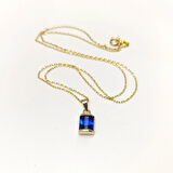 Mavi Taşlı Kolye 14 Ayar Altın HD VİDEOLU