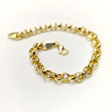 6.6mm Rolo Doç Zincir Bileklik Künye 14 Ayar Altın HD VİDEOLU