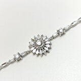 Pırlanta Baget Taşlı Güneş Bileklik 14 Ayar Altın HD VİDEOLU