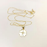 10.5mm Yonca Kolye 14 Ayar Altın HD VİDEOLU