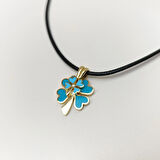 Mineli Yonca Kolye 14 Ayar Altın HD VİDEOLU