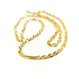 60cm 3.5mm Singapur Fırfır Zincir Kolye 14 Ayar Altın HD VİDEOLU