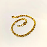 3.7mm Halat Bileklik Künye 14 Ayar Altın HD VİDEOLU