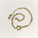 Tombul Yıldız Bileklik Künye 14 Ayar Altın HD VİDEOLU