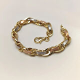 7.0mm Palamut Haloy Bileklik Künye 14 Ayar Altın HD VİDEOLU