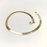 3.7mm Ezme Balık Sırtı İtalyan Bileklik Künye 14 Ayar Altın HD VİDEOLU