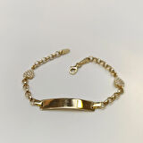 Çocuk İsim Yazılabilir Bileklik 14 Ayar Altın HD VİDEOLU