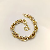 8.3mm Palamut Haloy Bileklik Künye 14 Ayar Altın HD VİDEOLU