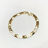 Bagetli Piramit Bileklik Künye 14 Ayar Altın HD VİDEOLU