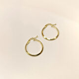 21mm Klasik Piramit Ray Halka Küpe 14 Ayar Altın HD VİDEOLU