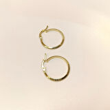 21mm Klasik Piramit Ray Halka Küpe 14 Ayar Altın HD VİDEOLU