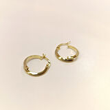 16mm Klasik İkili Piramit Ray Halka Küpe 14 Ayar Altın HD VİDEOLU