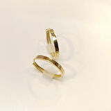 21.5mm Klasik Ray Halka Küpe 14 Ayar Altın HD VİDEOLU