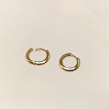 18mm Klasik Yassı Halka Küpe 14 Ayar Altın HD VİDEOLU