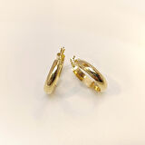 25.3mm Klasik Halka Küpe 14 Ayar Altın HD VİDEOLU