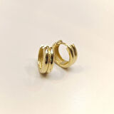 16.7mm İkili Klasik Halka Küpe 14 Ayar Altın HD VİDEOLU