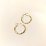 20mm Burgu Halka Küpe 14 Ayar Altın HD VİDEOLU