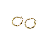 25mm Burgu Halka Küpe 14 Ayar Altın HD VİDEOLU