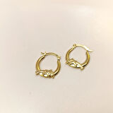 15.4mm Yunuslu Halka Küpe 14 Ayar Altın HD VİDEOLU