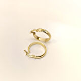 19mm Çizgili Halka Küpe 14 Ayar Altın HD VİDEOLU