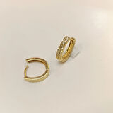 12.5mm Oval Kalemli Halka Küpe 14 Ayar Altın HD VİDEOLU