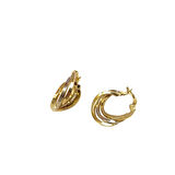 20.8mm Üçlü Halka Küpe 14 Ayar Altın HD VİDEOLU