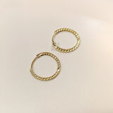 20mm Tırtıl Halka Küpe 14 Ayar Altın HD VİDEOLU