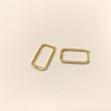 19.5mm Ataç Dikdörtgen Halka Küpe 14 Ayar Altın HD VİDEOLU