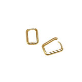 17mm Geniş Ataç Dikdörtgen Halka Küpe 14 Ayar Altın HD VİDEOLU