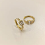 16.2mm Baget Taşlı Halka Küpe 14 Ayar Altın HD VİDEOLU