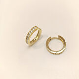 16.8mm Su Yolu Halka Küpe 14 Ayar Altın HD VİDEOLU