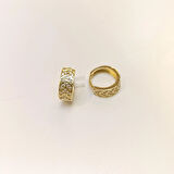 13mm Taşlı Halka Küpe 14 Ayar Altın HD VİDEOLU