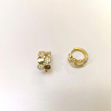 13.5mm Taşlı Halka Küpe 14 Ayar Altın HD VİDEOLU