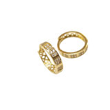 15mm Taşlı Halka Küpe 14 Ayar Altın HD VİDEOLU