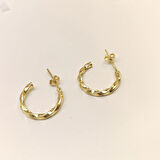 20mm Vidalı Burgu Halka Küpe 14 Ayar Altın HD VİDEOLU