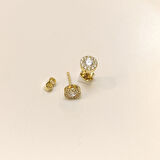 Tek Taş Küpe 14 Ayar Altın HD VİDEOLU