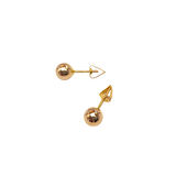 6mm Roze Klasik Top Küpe 14 Ayar Altın HD VİDEOLU