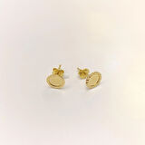 8mm Levha Küpe 14 Ayar Altın HD VİDEOLU