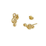 Sol Anahtarı Vidalı Küpe 14 Ayar Altın HD VİDEOLU