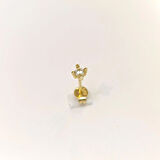 TEKLİ Tek Taş Vidalı Küpe 14 Ayar Altın HD VİDEOLU