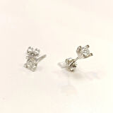 Pırlanta Tek Taş Küpe 14 Ayar Altın HD VİDEOLU