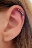 7 sıra tasli zirkon 316L cerrahi anti alerjik celik tragus veya kikirdak helix piercing  bar uzunluk 6mm kalinlik 1mm 1.2 mm